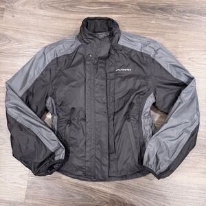 Olympia Moto Sports Motorcycle Jacket Black Gray Lightweight XS removable liner
